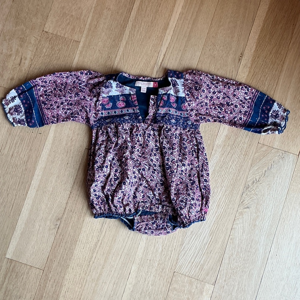Pink Chicken Floral 18-24T Top - Pink and Navy Design